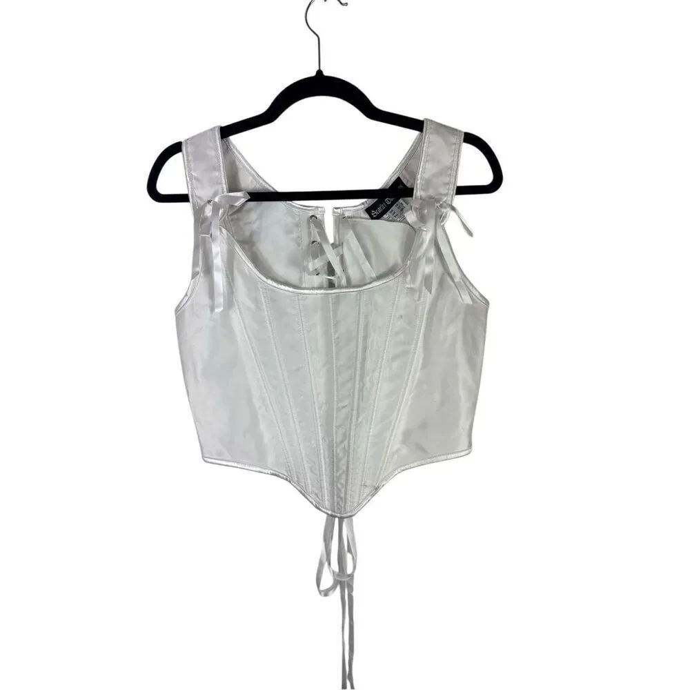 White Corset Top - size L